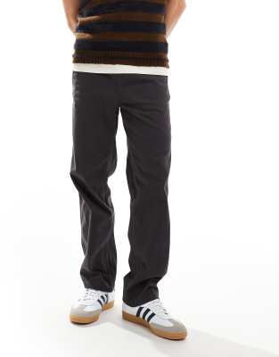 Only & Sons Elasticated Waist Tapered Pants In Dark Gray