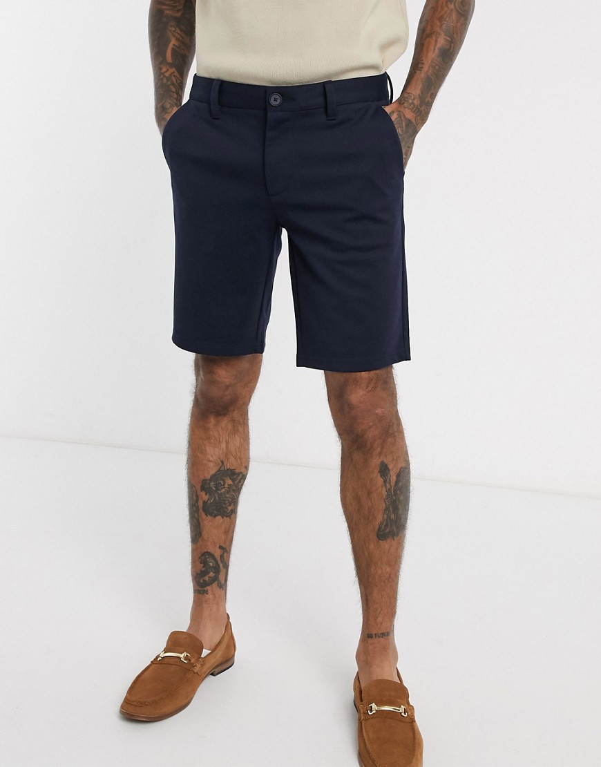 Only & Sons - Elegante marineblå shorts med smal pasform
