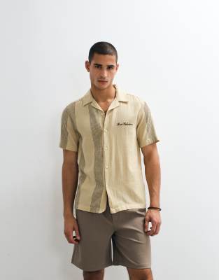 Only & Sons Embroidered Detail Shirt In Yellow