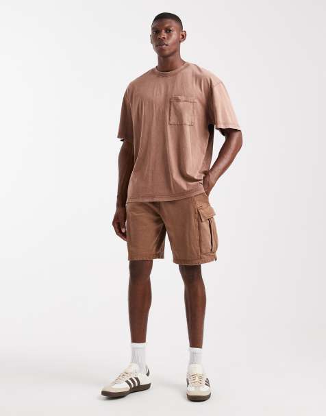 ONLY & SONS - Ensemble t-shirt oversize et short cargo - Marron - view 1