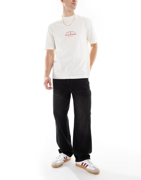 Only & Sons – Fade – Czarne sprane luźne jeansy - view 1