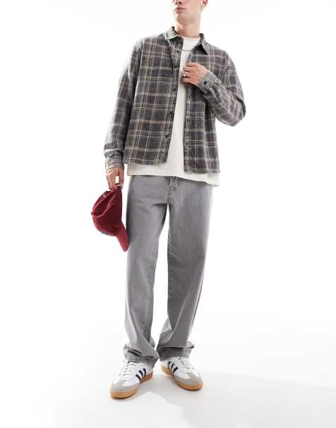 Only & Sons – Fade – Grå, styva jeans i ledig passform - view 1