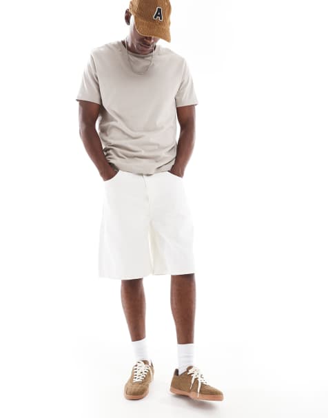 ONLY & SONS - Fade - Hvide og løstsiddende denimshorts - view 1