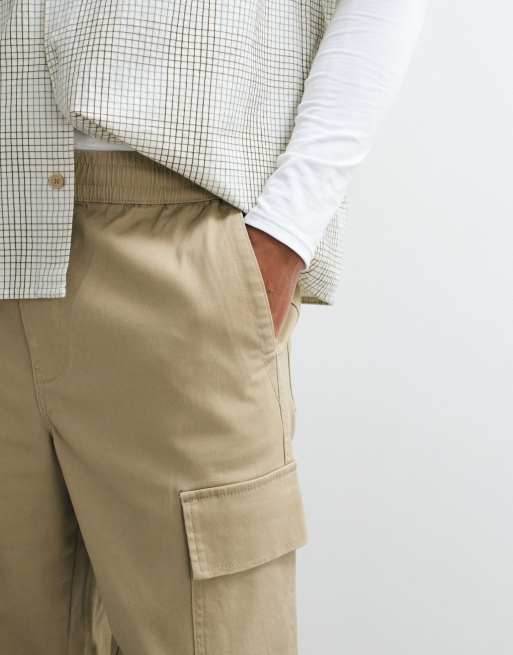 ONLY & SONS Fade loose fit cargo pants in beige, 4 of 5