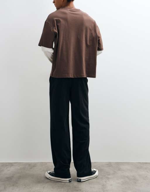 ONLY & SONS Fade loose fit cord trouser in black, 2 of 5