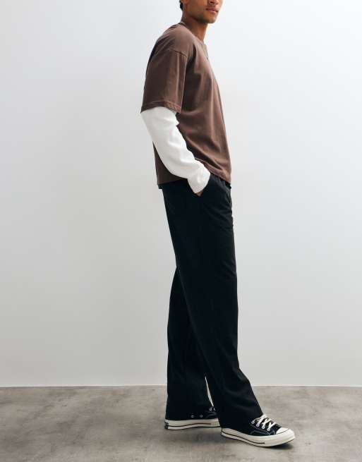 ONLY & SONS Fade loose fit cord trouser in black, 3 of 5