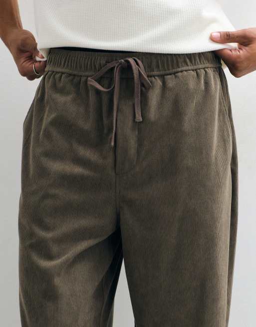ONLY & SONS Fade loose fit cord trouser in light khaki brown, 4 of 5