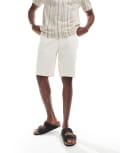 [ONLY & SONS] ONLY & SONS Fade loose fit denim shorts in ecru-White XXS Ecru