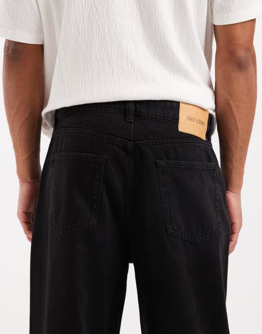 ONLY & SONS Fade loose fit jeans in black, 5 of 5