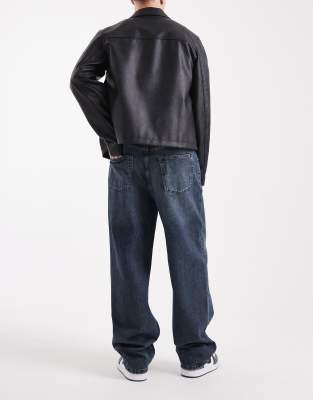 Only & Sons Fade Loose Fit Jeans In Black