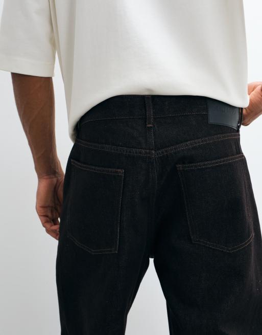 ONLY & SONS Fade loose fit jeans in deep dark blue rinse, 4 of 5