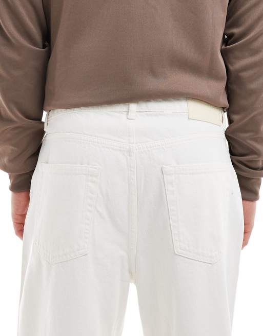 ONLY & SONS Fade loose jean in white, 5 of 5