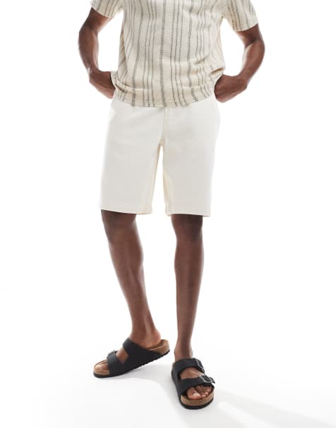 ONLY & SONS Fade loose fit denim short in ecru
