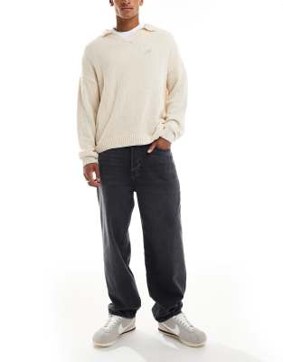 Only & Sons Fade Rigid Loose Fit Jeans In Gray