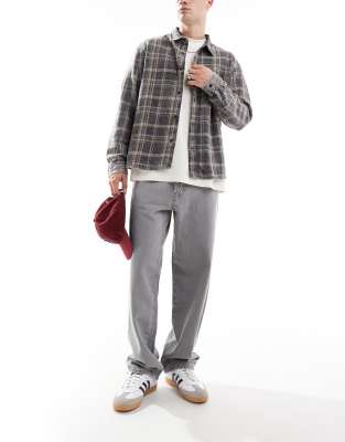 Only & Sons Fade Rigid Loose Fit Jeans In Gray