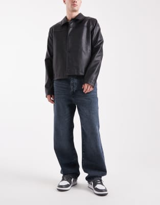 SONS - Fade - Weit geschnittene Jeans in Blau-Schwarz Schwarz W30 L34