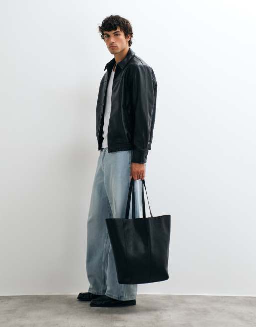 Only & Sons faux leather bomber jacket in black, 2 of 5