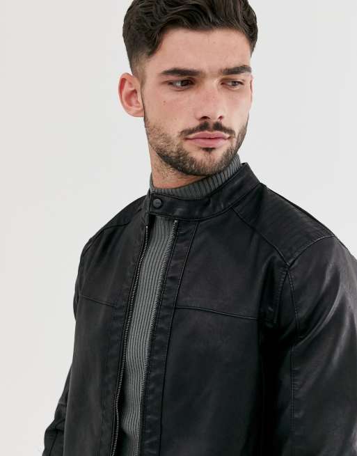 Only & Sons faux leather racer jacket, 3 of 4