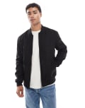 [ONLY & SONS] ONLY & SONS faux suede bomber jacket in black S Black