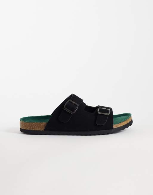 ONLY & SONS faux suede mule sandals in black, 2 of 4