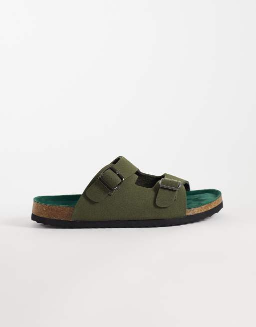 ONLY & SONS faux suede mule sandals in khaki, 2 of 4