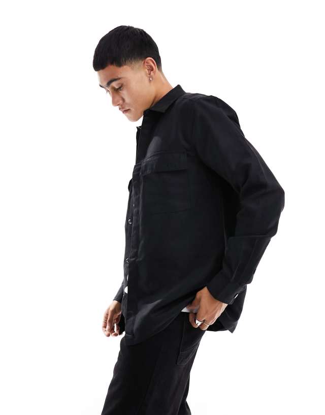 ONLY & SONS - faux suede shirt in black