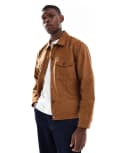 [ONLY & SONS] ONLY & SONS faux suede trucker jacket in tan-Neutral S Monks robe