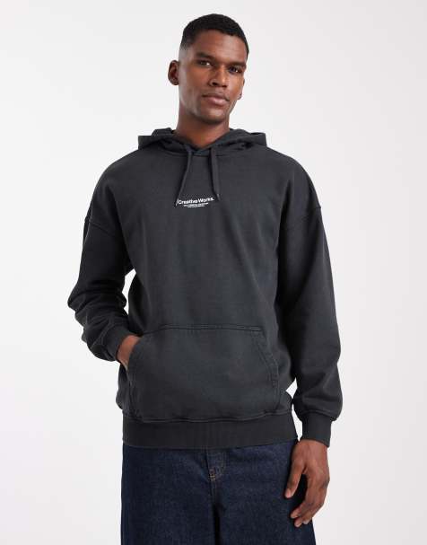 ONLY & SONS - Felpa con cappuccio nera con stampa "Creative Works" - view 1