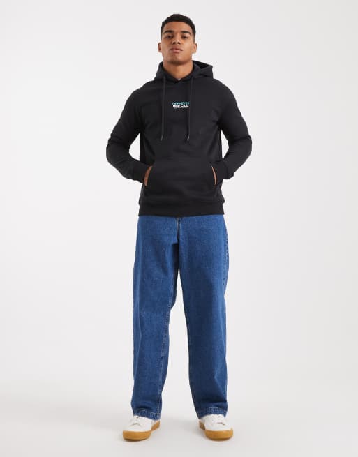 ONLY & SONS - Felpa con cappuccio nera con stampa Hike Club sul retro, 2 di 5