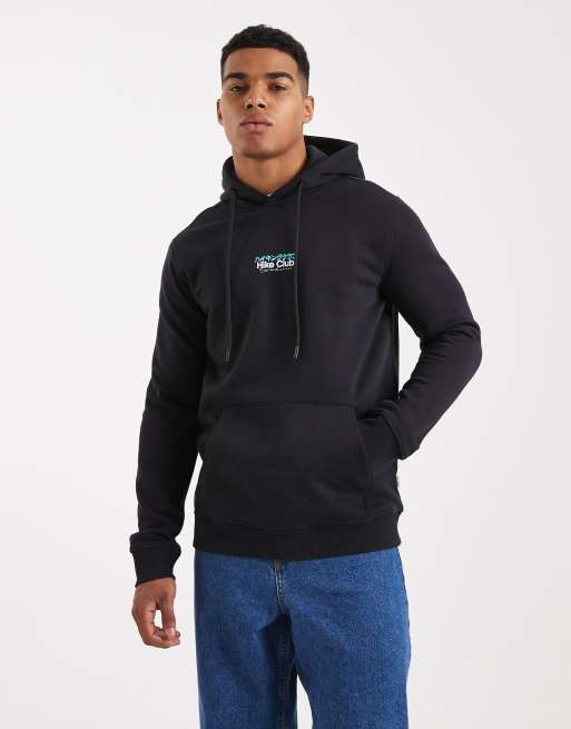 ONLY & SONS - Felpa con cappuccio nera con stampa Hike Club sul retro, 3 di 5