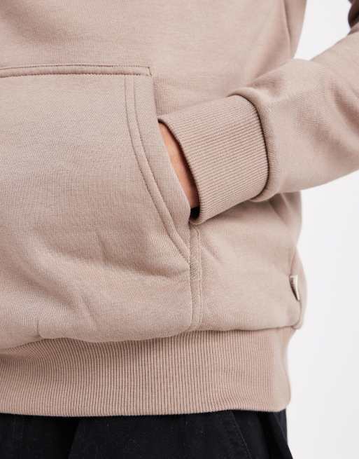 ONLY & SONS - Felpa con cappuccio slim color cuoio, 5 di 5