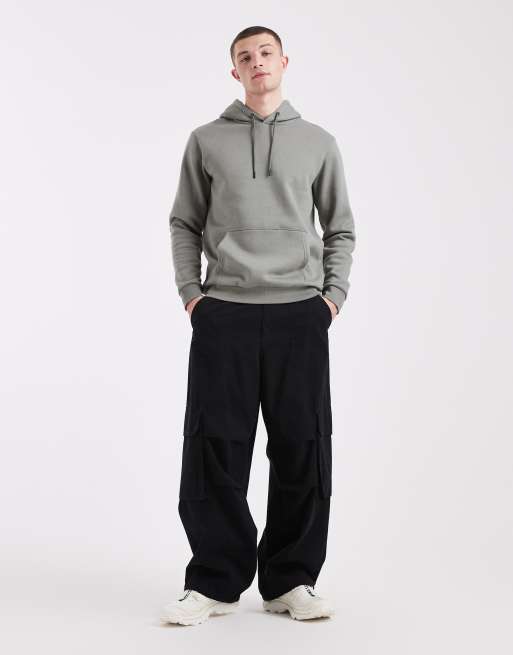 ONLY & SONS felpa con cappuccio slim fit in grigio salvia, 2 di 5