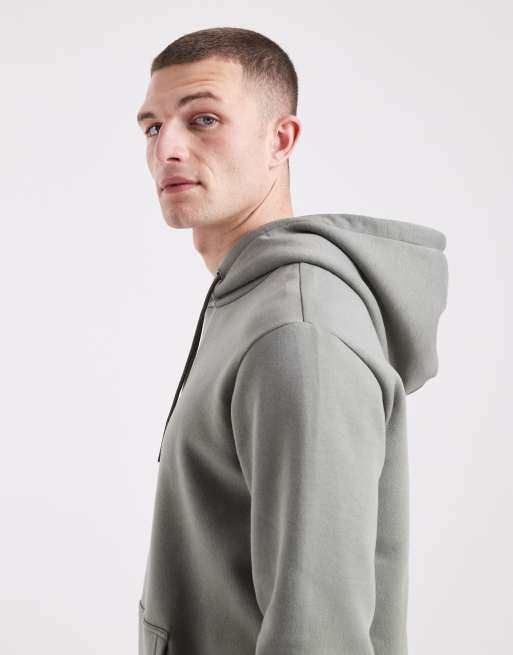 ONLY & SONS felpa con cappuccio slim fit in grigio salvia, 4 di 5
