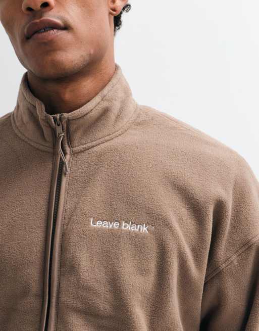 ONLY & SONS felpa oversize in pile con stampa leave blank marrone chiaro, 2 di 5