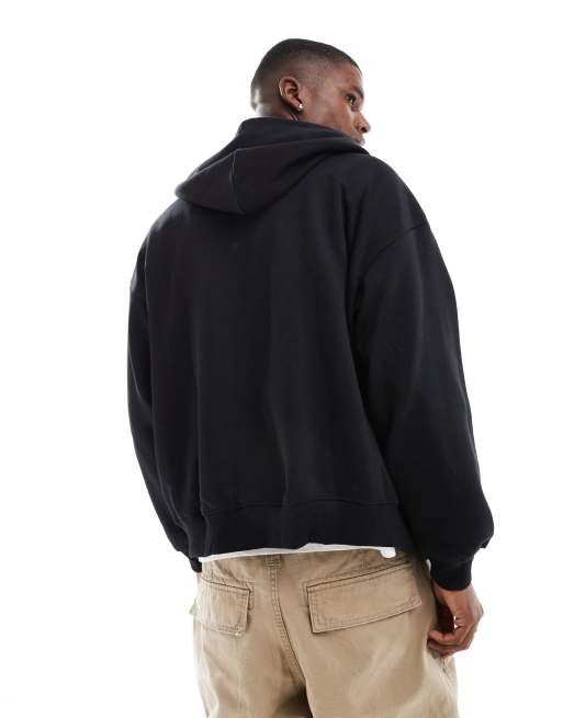 Only Sons Felpa oversize nera con cappuccio e zip ASOS