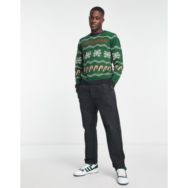 Only Sons festive Christmas jumper in green ASOS