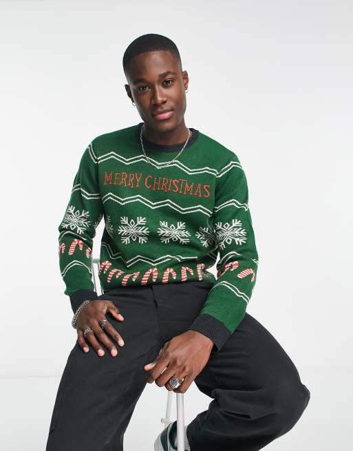 Mens green shop christmas jumper