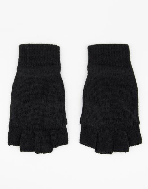 Only & Sons fingerless gloves in black ASOS