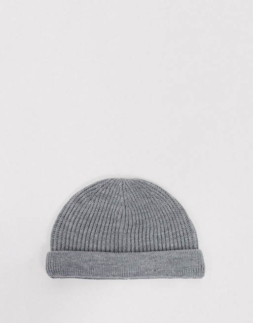 Only & Sons fisherman beanie in grey
