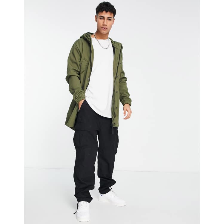 Only & Sons fishtail parka in light green