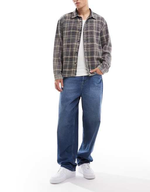 ONLY & SONS Five baggy fit jeans in dark blue denim