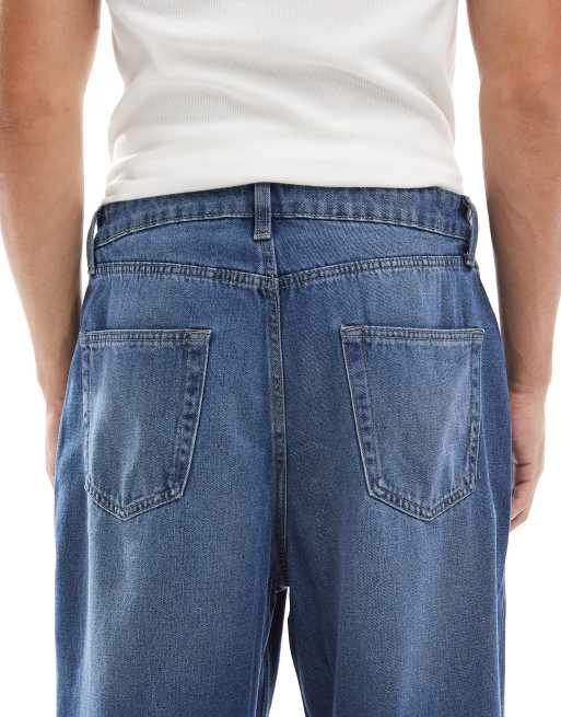 ONLY & SONS Five baggy fit jeans in dark blue denim