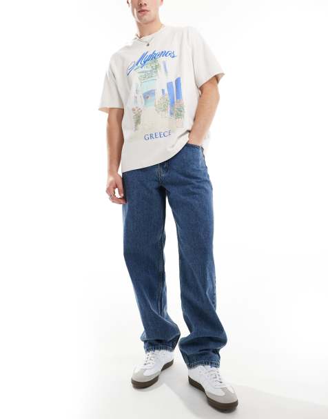 Only & Sons - Five - Jean baggy - Bleu moyen délavé - view 1