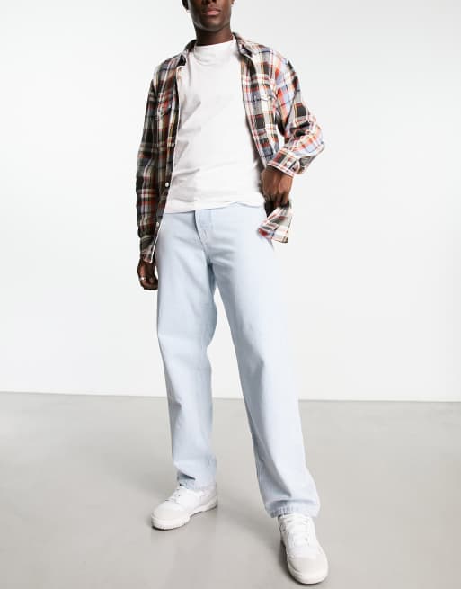 Only & Sons - Five - Jeans met wijde pijpen in blauw met vintage wassing  