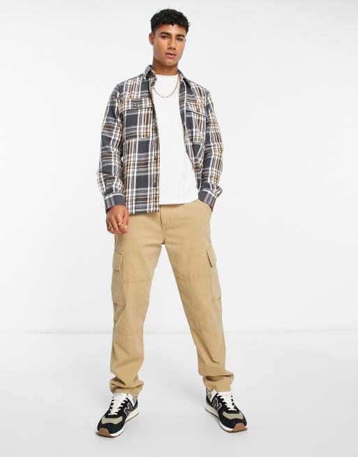 Only & Sons - Flanellen overshirt in geruit grijs  , 2 van 4