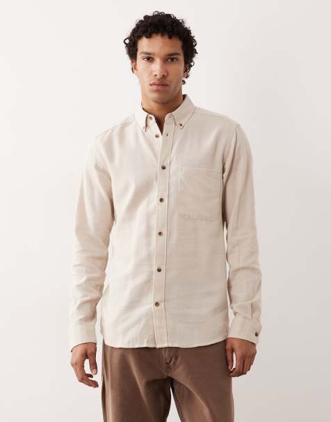 ONLY & SONS flannel shirt in ecru