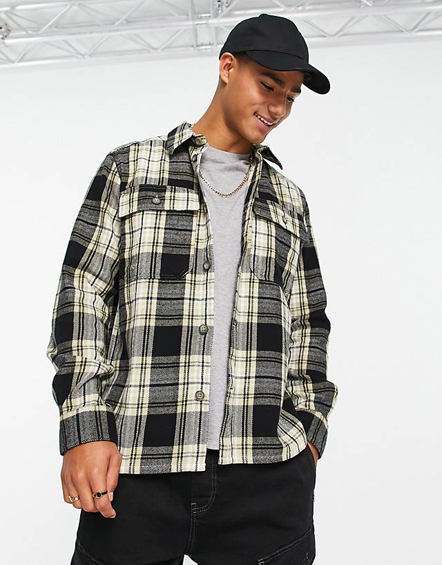 ONLY & SONS - flannel overshirt in navy check