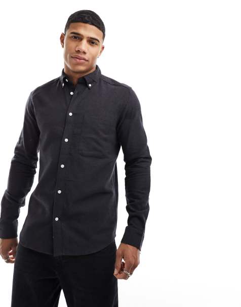 ONLY & SONS flannel shirt in black - view 1