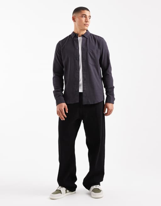 Only & Sons flannel shirt in black, 2 of 5