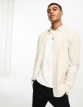 [ONLY & SONS] Only & Sons flannel shirt in ecru-Neutral XS Silver Lining